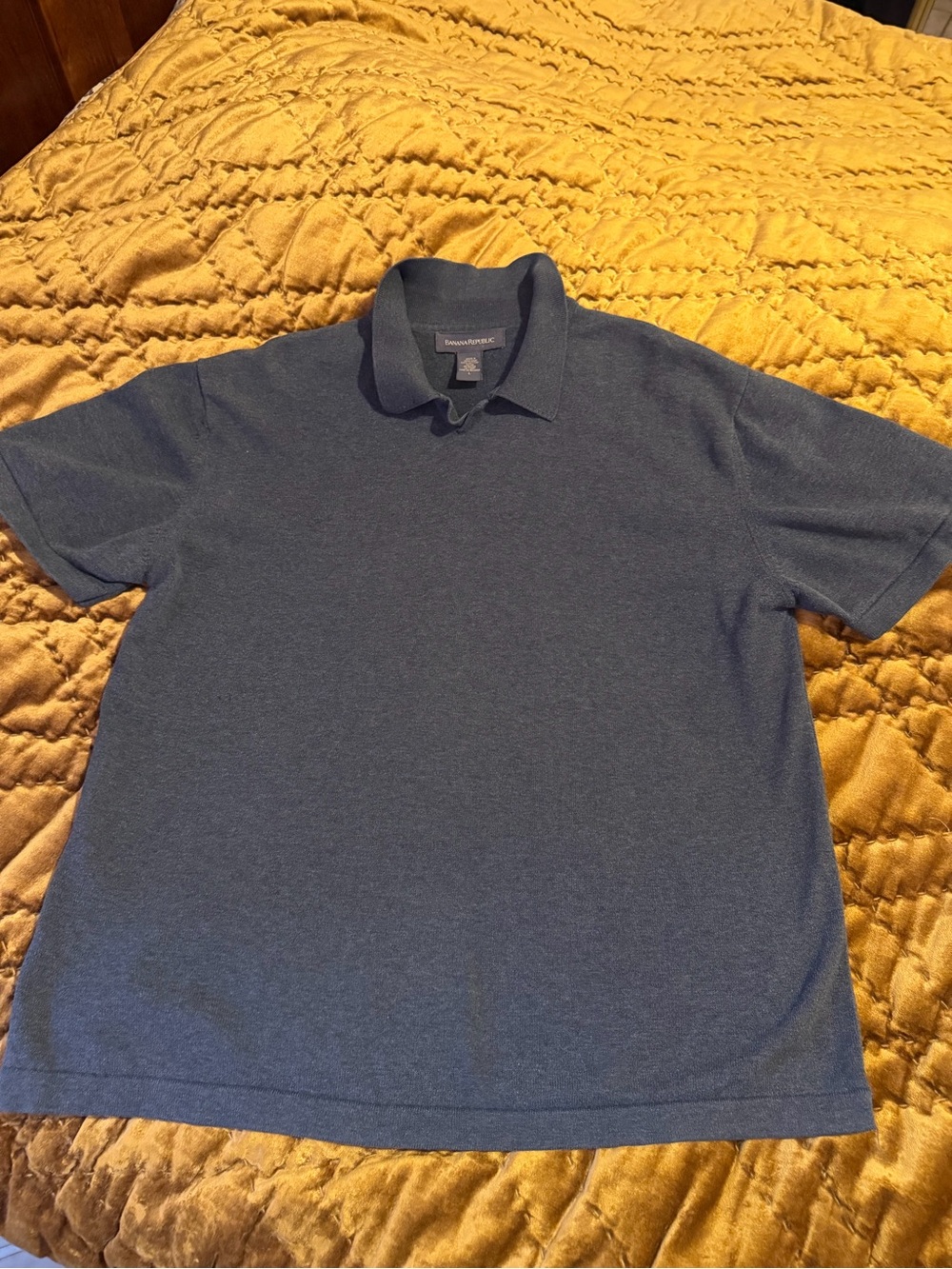 Banana Republic Men's gray Heather Polo